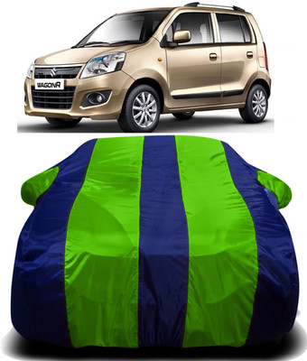 V VINTON Car Cover For Maruti Suzuki WagonR (With Mirror Pockets)(Green, Blue)