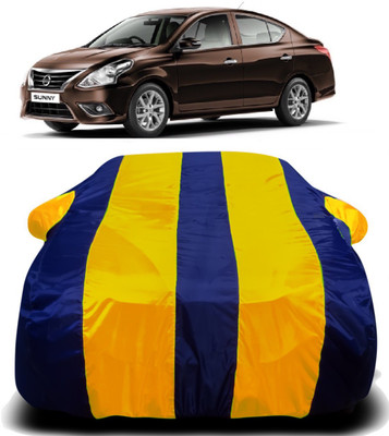 V VINTON Car Cover For Nissan Sunny (With Mirror Pockets)(Yellow, Blue)