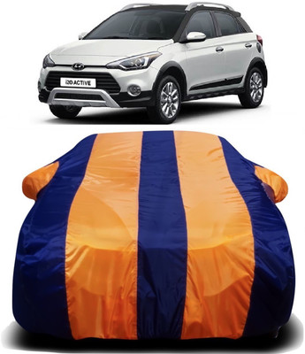 XOCAVO Car Cover For Hyundai i20 Active (With Mirror Pockets)(Orange, Blue)