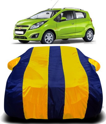 V VINTON Car Cover For Chevrolet Beat (With Mirror Pockets)(Yellow, Blue)