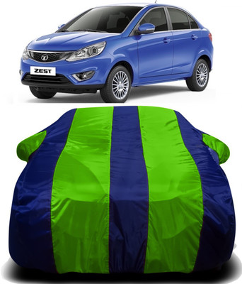 Swarish Car Cover For Tata Zest (With Mirror Pockets)(Green, Blue)
