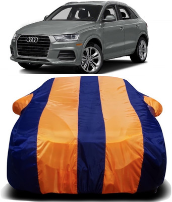 V VINTON Car Cover For Audi Q3 (With Mirror Pockets)(Orange, Blue)