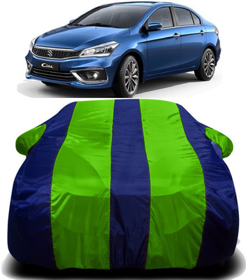 V VINTON Car Cover For Maruti Suzuki Ciaz (With Mirror Pockets)(Green, Blue)
