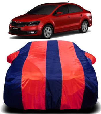 S Shine Max Car Cover For Skoda Rapid (With Mirror Pockets)(Red, Blue)