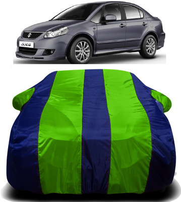 Swarish Car Cover For Maruti Suzuki SX4 (With Mirror Pockets)(Green, Blue)