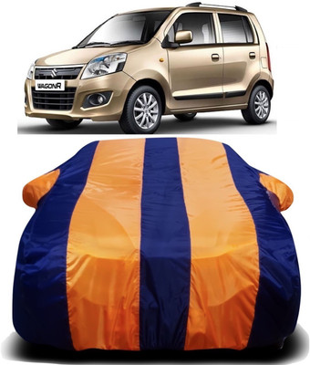V VINTON Car Cover For Maruti Suzuki WagonR (With Mirror Pockets)(Orange, Blue)