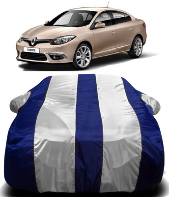 Swarish Car Cover For Renault Fluence (With Mirror Pockets)(White, Blue)