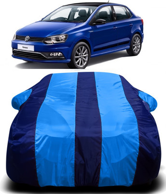PVSTAR Car Cover For Volkswagen Ameo (With Mirror Pockets)(Blue)