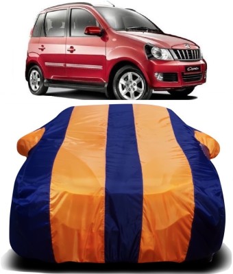 THE REAL ARV Car Cover For Mahindra Quanto (With Mirror Pockets)(Orange, Blue)