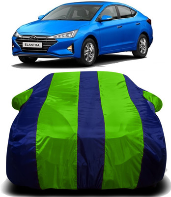 V VINTON Car Cover For Hyundai Elantra (With Mirror Pockets)(Green, Blue)