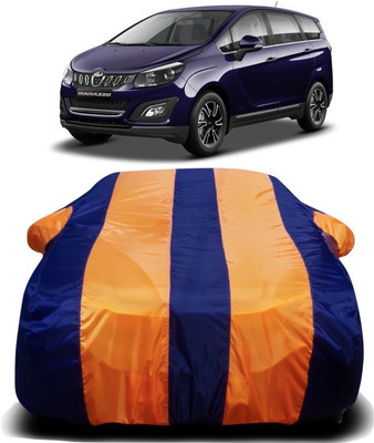 R Rayvin Star Car Cover For Mahindra Marazzo (With Mirror Pockets)(Orange, Blue)