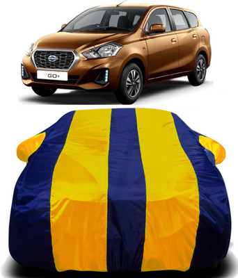 R Rayvin Star Car Cover For Datsun Go+ (With Mirror Pockets)(Yellow, Blue)