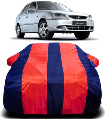 R Rayvin Star Car Cover For Hyundai Accent (With Mirror Pockets)(Multicolor)