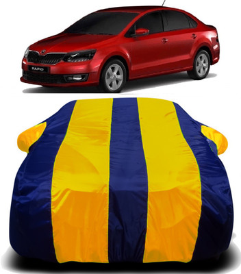 R Rayvin Star Car Cover For Skoda Rapid (With Mirror Pockets)(Yellow, Blue)