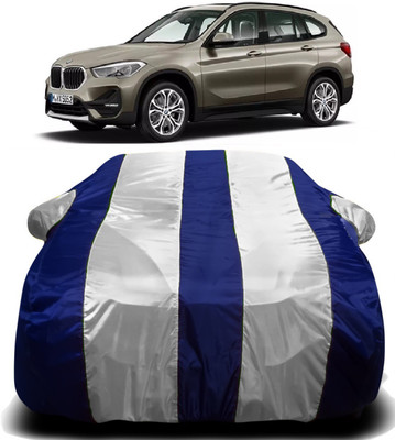 PVSTAR Car Cover For BMW X1 (With Mirror Pockets)(White, Blue)