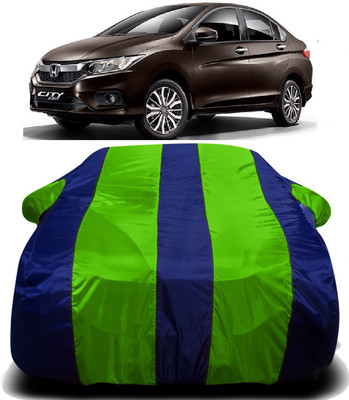 R Rayvin Star Car Cover For Honda City ZX (With Mirror Pockets)(Green, Blue)