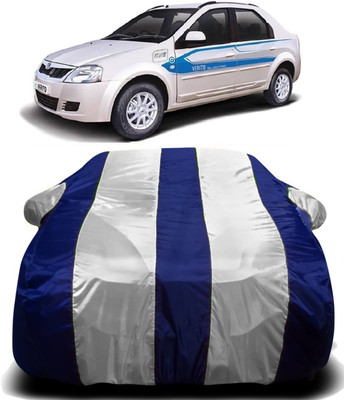 V VINTON Car Cover For Mahindra e-Verito (With Mirror Pockets)(White, Blue)