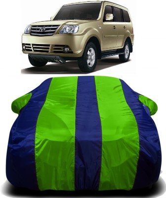 Swarish Car Cover For Tata Sumo Grande MK II (With Mirror Pockets)(Green, Blue)