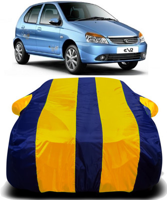 Swarish Car Cover For Tata Indica V2 (With Mirror Pockets)(Yellow, Blue)