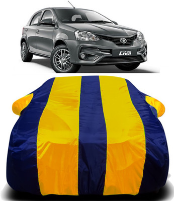 S Shine Max Car Cover For Toyota Etios Liva (With Mirror Pockets)(Yellow, Blue)
