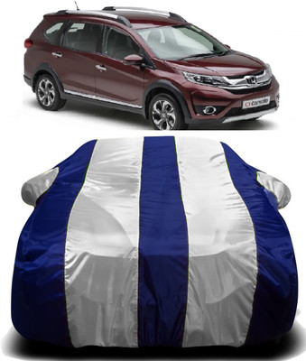 R Rayvin Star Car Cover For Honda BR-V (With Mirror Pockets)(White, Blue)