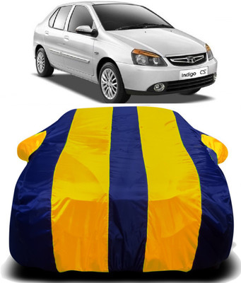 PVSTAR Car Cover For Tata Indigo CS (With Mirror Pockets)(Yellow, Blue)