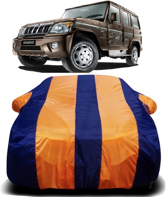 XOCAVO Car Cover For Mahindra Bolero (With Mirror Pockets)(Orange, Blue)