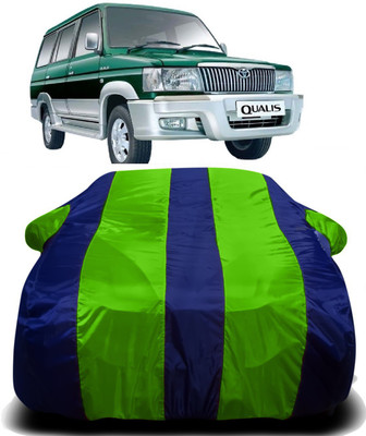 R Rayvin Star Car Cover For Toyota Qualis (With Mirror Pockets)(Green, Blue)