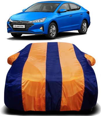 V VINTON Car Cover For Hyundai Elantra (With Mirror Pockets)(Orange, Blue)