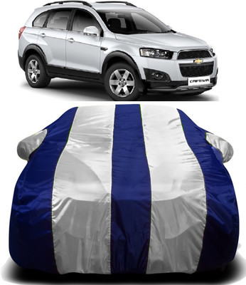 V VINTON Car Cover For Chevrolet Captiva (With Mirror Pockets)(White, Blue)