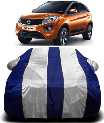 PVSTAR Car Cover For Tata Nexon (With Mirror Pockets)(White, Blue)