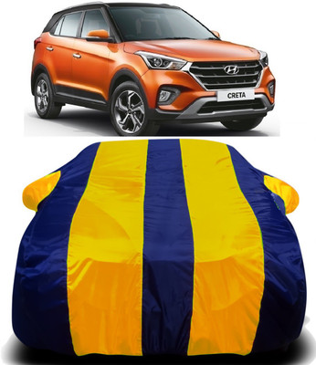 PVSTAR Car Cover For Hyundai Creta (With Mirror Pockets)(Yellow, Blue)