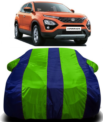 R Rayvin Star Car Cover For Tata Harrier (With Mirror Pockets)(Green, Blue)