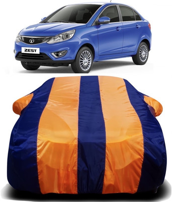 PVSTAR Car Cover For Tata Zest (With Mirror Pockets)(Orange, Blue)