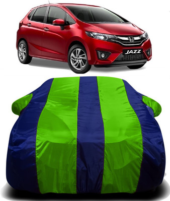 Swarish Car Cover For Honda Jazz (With Mirror Pockets)(Green, Blue)