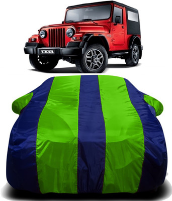 Swarish Car Cover For Mahindra Thar (With Mirror Pockets)(Green, Blue)
