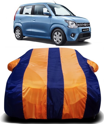 Swarish Car Cover For Maruti Suzuki WagonR (With Mirror Pockets)(Orange, Blue)