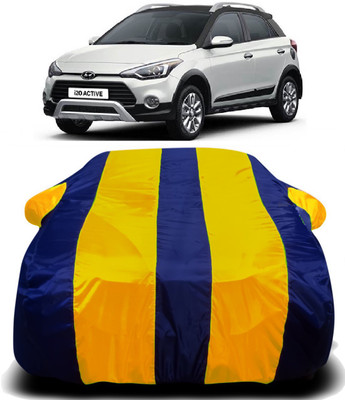XOCAVO Car Cover For Hyundai i20 Active (With Mirror Pockets)(Yellow, Blue)