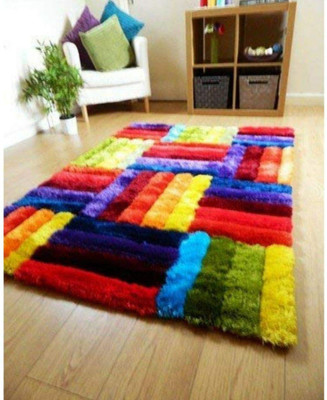 RM Handloom Multicolor Blended, Polyester Area Rug(5 ft,  X 7 ft, Rectangle)