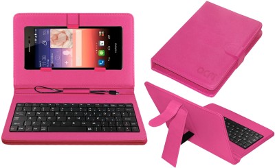 ACM Keyboard Case for Huawei Ascend P7(Pink, Cases with Holder, Pack of: 1)