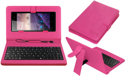 ACM Keyboard Case for Gionee Ctrl V4(Pink, Cases with Holder, Pack of: 1)