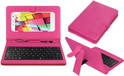 ACM Keyboard Case for Intex Aqua 4g Plus(Pink, Cases with Holder, Pack of: 1)