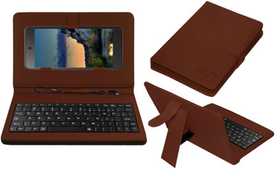 ACM Keyboard Case for Micromax Canvas Juice 3 Q392(Brown, Cases with Holder, Pack of: 1)
