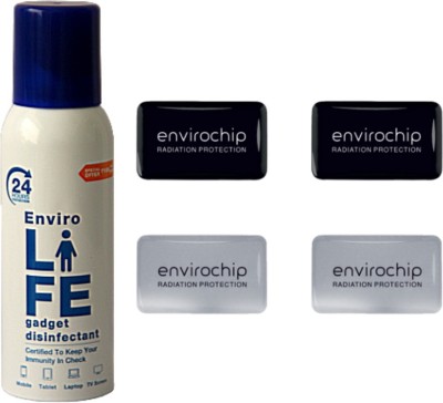 Envirolife Gadget Disinfectant - Certified 24-Hr Protection with Single Spray for Laptops, Mobiles, Computers, Gaming(Value Pack of 2 (100ml/950+ Family Pack Envirochip for Mobile))