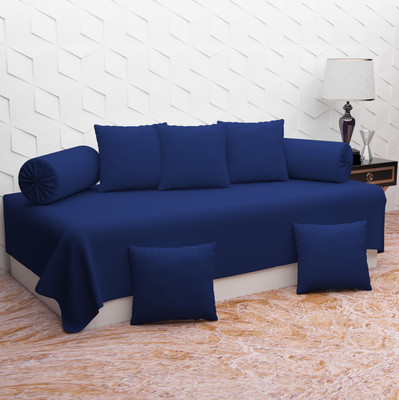 AVISARDO Cotton Plain Diwan Set(Blue)