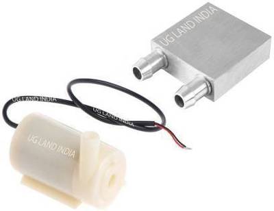 Cam cart 9V DC Submersible Pump Motor with Aluminum Water Cooling Block 40x40x12mm Liquid Cooler Waterblock Radiator for GPU CPU Cooling Educational Electronic Hobby Kit Power Supply Electronic Hobby Kit