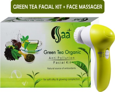 SSAA+ Green Tea Organic Facial Kit, 400gm With 5in1 Face Massager, Pack of 2(400 g)