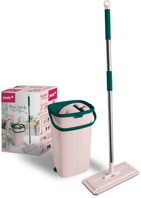 YORK Hands Free Squeeze Microfiber Flat Spin Mop 360° Flexible Head - Mop Set, Bucket Mop Set(Multicolor)