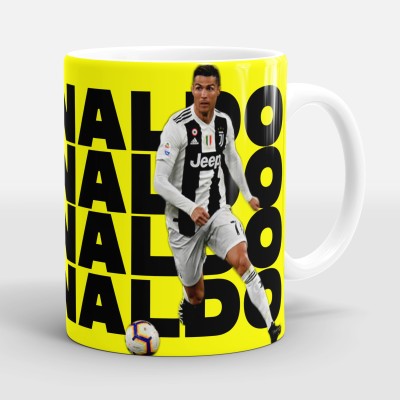 Sublikraft Cristiano Ronaldo MultiColour Printed Ceramic Coffee Mug(330 ml)