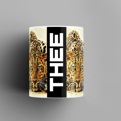 Beautum Name Printed Thee Cheetah Design Ceramic (350) ml. Model No:BMNAT022160 Ceramic Coffee Mug(350 ml)